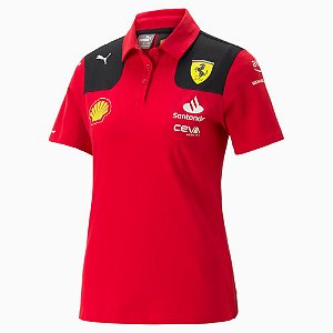 Camiseta Polo Puma Scuderia Ferrari 2023 Team Feminina
