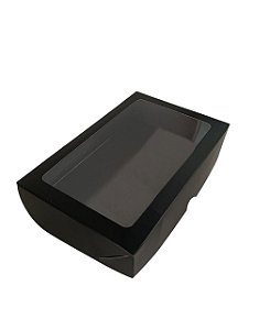 Caixa preta com visor - 20x13x4 cm - 25 unidades