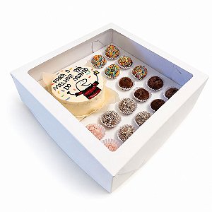 Caixa Para 1 Bento Cake + 16 Brigadeiros - Pacote 10 Unidades