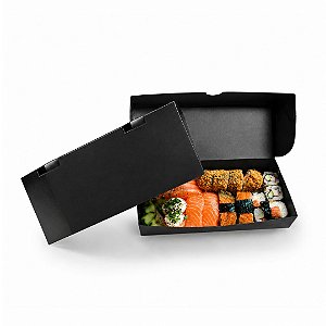 Caixa Para Delivery Preta Impermeável - 20x8x4 cm (50 unidades)