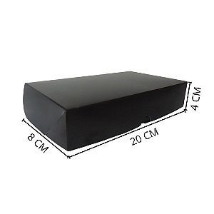 Embalagem - caixa de papel - preta - 20x8x4 cm - 50 unidades