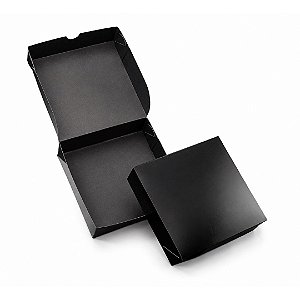 Embalagem Para Delivery Preta - 14,5x14,5x4 cm - 50 unidades