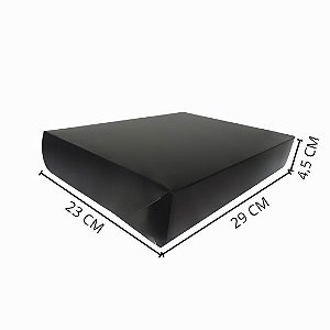 Embalagem - caixa de papel - preta - 29x23x4,5 cm - 25 unidades