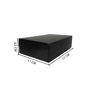 Embalagem - caixa de papel - preta - 17x11x4,5 cm - 50 unidades