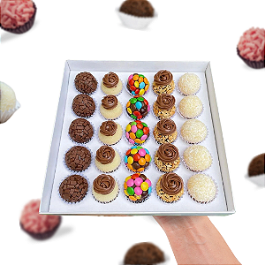 Caixa Para 25 Brigadeiros (Com berço) - 10 unidades