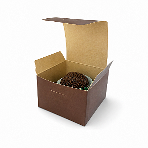 Caixinha Para Brigadeiro Individual (25 unidades) 6x6x4 cm - Marrom