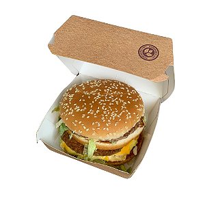 Caixa Hambúrguer - 12x12x8,5 cm - 150 unidades - Já Vem Montada