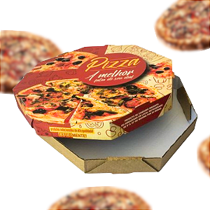 Caixa pizza oitavada personalizada - 35x35x4 cm - 25 unidades