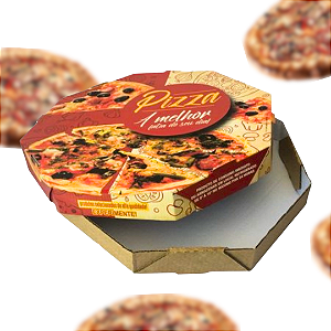 Caixa pizza oitavada personalizada - 25x25x4 cm - 25 unidades