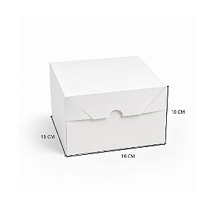 Caixa Para Mini Cake Branca - 16x15x10 cm - 10 Unidades