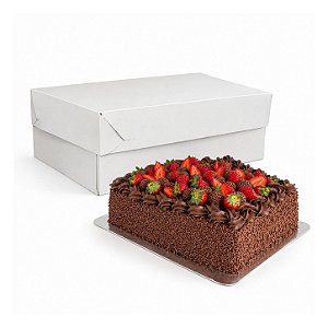 Caixa Para Bolo Branca - 25x20x12 cm - 10 unidades