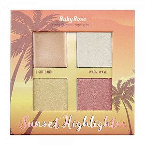 Paleta de Iluminador Sunset Highlighter Light Ruby Rose