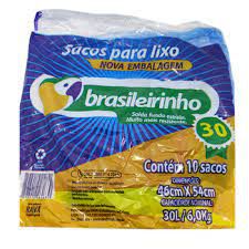 SACO P/LIXO BRASILEIRINHO 30L