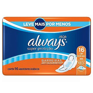 ABSORVENTE ALWAYS C/ABAS SECA C/16UNDS