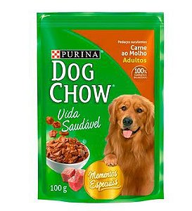 DOG CHOW ADULTO RACAS PEQUENAS 100G CARNE AO MOLHO