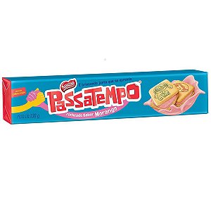 BISCOITO PASSATEMPO 130G RECHEADO MORANGO