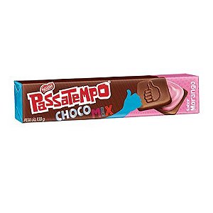 BISCOITO PASSATEMPO 130G RECHEADO CHOCOLATE/MORANGO