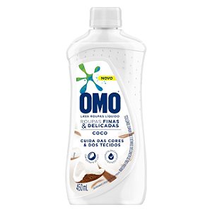 SABAO LIQUIDO OMO 450ML ROUPAS DELICADAS COCO