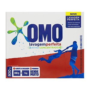 SABAO EM PO OMO 800G LAVAGEM PERFEITA CX