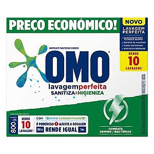 SABAO EM PO OMO 800G SANITIZA  L.PERF CX