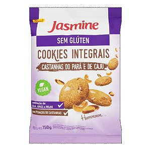 BISCOITO COOKIES INTEGRAL JASMINE 120G CASTANHA DO PARA/CAJU