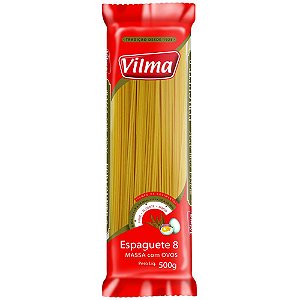 MACARRAO VILMA 500G ESPAGUETE N.8 COM OVOS