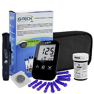 Kit Medidor De Glicose Lite C/10 Tiras G-Tech