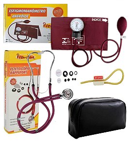 Kit Enfermagem Aparelho de Pressão com Estetoscópio Rappaport  Premium + Garrote JRMED