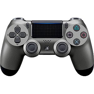 Usado Controle PS4 Dualshock 4 Sem Fio Preto Metalico - Sony