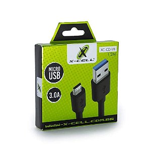 Cabo Micro USB V8 3.0A 1,2m xc-cd-v8 - X-Cell
