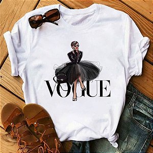 T-shirt feminina Vogue Paris , baby look , blusinhas e camisetas