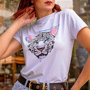 T-shirt feminina Tigresa Tumblr, baby look , blusinhas e camisetas