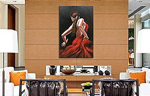Quadro Pintura Tela vestido vermelho dançarino dança 5100