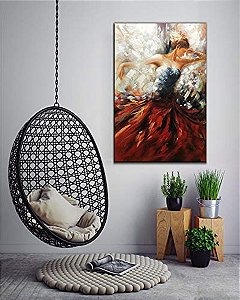 Quadro Pintura Tela vestido Decorativo Pintado a Mão 5111