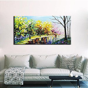 Quadro Pintura Tela andam boulevard amantes Decorativo 5132