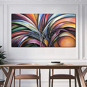 Quadro Pintura Tela colorida abstrato moderno home 5144