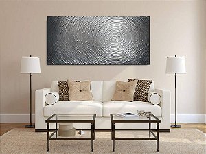 Quadro Pintura Tela multi-prata moderna círculo 5205