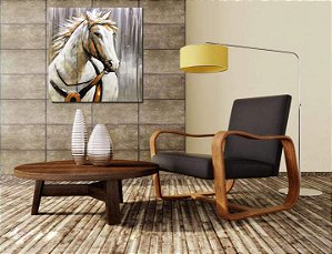 Quadro Pintura Tela horse fios handmade square finala 5217