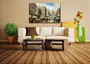 Quadro Pintura Tela presente paris romântico edifício 5222