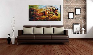 Quadro Pintura Tela cavalo vigoroso correndo Quarto 5263