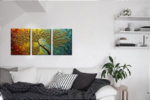 Quadro Pintura Tela árvore árvore visitas flor 5309