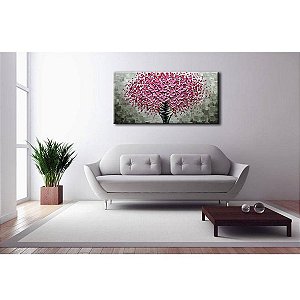 Quadro Pintura Tela cor-de-rosa buquê vaso floral 5422
