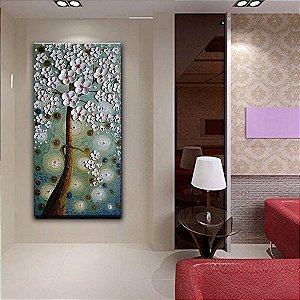 Quadro Pintura Tela flores luz marrom pétalas troncos 5435