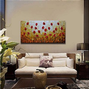 Quadro Pintura Tela quente floral cozinha Sala de Estar 5436