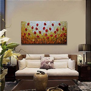 Quadro Pintura Tela floral cozinha abstrata Decorativo 5447