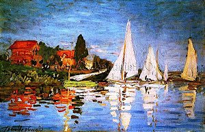 Quadro Pintura Tela monet regatta argenteuil ii claude 5480