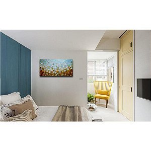 Quadro Pintura Tela brancas luz marrom verde 5553