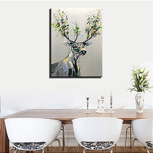 Quadro Pintura Tela asdamart óleo decorações deer 5588