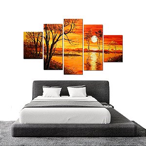 Quadro Decorativo Praia Mar Lagos Paisagem Impressionista 24