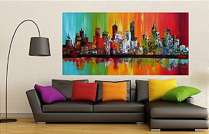 Quadro Pintura Tela Cidade Paisagem Urbana 2438